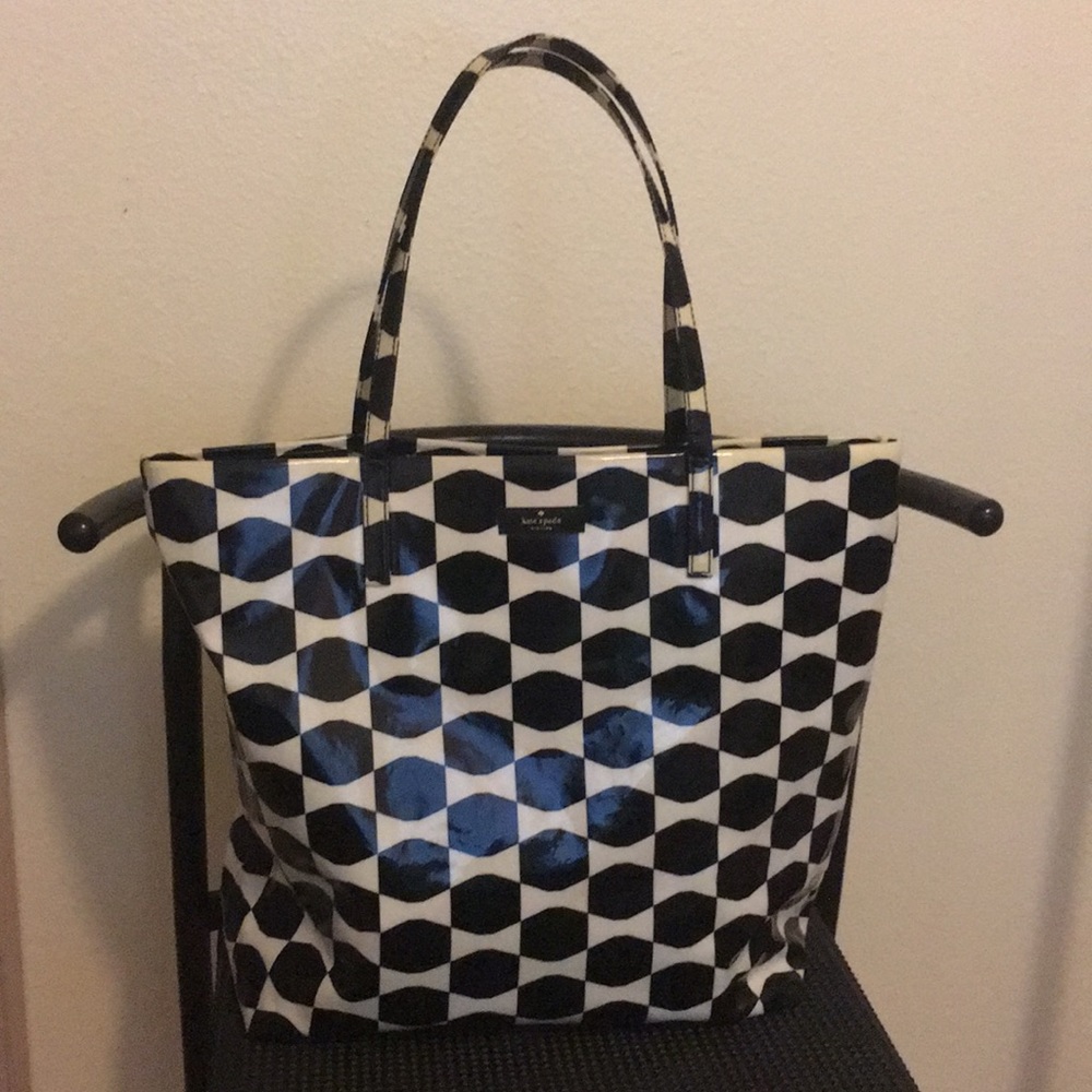 Kate Spade Black and White Oilcloth Tote